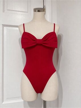 Target Red Bow-Front Women's Bodysuit